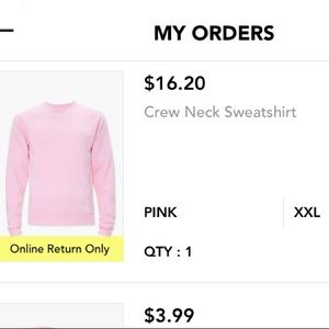 nwot pink crewneck